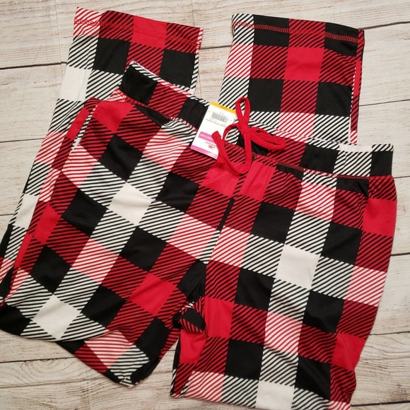 Black and Red Plaid soft Unisex Pajama L - Picture 2 of 7